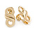 Small Infinity Motif Clip On Earrings In Polished Gold Plated Metal - 20mm Tall