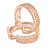 25mm Small CZ Filigree Hoop Clip On Earrings In Rose Gold Metal - view 3