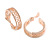 25mm Small CZ Filigree Hoop Clip On Earrings In Rose Gold Metal - view 6