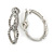 Exquisite Clear Crystal Infinity Clip On Earrings In Silver Plated Metal - 25mm Tall - view 3