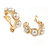 20mm Small Faux Pearl Hoop Clip On Earrings In Gold Plated Metal - view 2