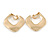 Stunning Polished Gold Plated Curvy Hoop Clip On Earrings - 35mm Tall - view 2