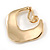 Stunning Polished Gold Plated Curvy Hoop Clip On Earrings - 35mm Tall - view 4