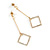 Trendy Crystal Geometric Dangle Drop Earrings In Gold Tone Metal - 60mm Long - view 4