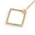 Trendy Crystal Geometric Dangle Drop Earrings In Gold Tone Metal - 60mm Long - view 5
