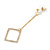 Trendy Crystal Geometric Dangle Drop Earrings In Gold Tone Metal - 60mm Long - view 6