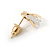 Small Clear Cz Heart Stud Earrings In Gold Tone - 10mm Across - view 4