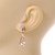 Stylish Clear Cz Teardrop Earrings In Gold Tone Metal - 30mm Long - view 4