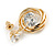Delicate Multi Circle Cz Drop Earrings In Gold Tone - 25mm Tall - view 5