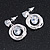 Delicate Multi Circle Cz Drop Earrings In Light Silver Tone - 25mm Tall - view 4