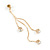 Delicate Gold Tone Chain Cz Dangle Earrings - 8cm Long - view 5