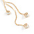 Delicate Gold Tone Chain Cz Dangle Earrings - 8cm Long - view 6
