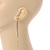 Delicate Gold Tone Chain Cz Dangle Earrings - 8cm Long - view 4