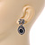 Marcasite Hematite Crystal Teardrop Earrings In Aged Silver Tone - 35mm L - view 5