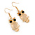 Stunning Crystal Owl Drop Earrings In Gold Tone - 45mm Long - view 4