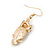 Stunning Crystal Owl Drop Earrings In Gold Tone - 45mm Long - view 7