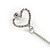 Romantic Clear Crystal Open Heart with Chain Drop Earrings In Silver Tone Metal - 90mm Long - view 4