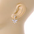Delicate Small CZ Butterfly Drop Earrings In Silver Tone - 20mm Long - view 3