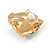 AB Crystal Square Clip On Earrings In Gold Tone Metal - 15mm Wide - view 5
