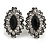 Statement Crystal Filigree Clip On Earrings In Silver Tone - 30mm Tall