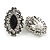 Statement Crystal Filigree Clip On Earrings In Silver Tone - 30mm Tall - view 3
