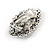 Statement Crystal Filigree Clip On Earrings In Silver Tone - 30mm Tall - view 4