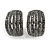 Marcasite Crystal C Shape Clip On Earrings In Silver Tone Metal - 23mm Tall - view 2