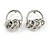 Small Hoop with Multi Ring Earrings In Silver Tone Metal - 40mm Drop - view 4