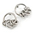 Small Hoop with Multi Ring Earrings In Silver Tone Metal - 40mm Drop