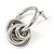 Small Hoop with Multi Ring Earrings In Silver Tone Metal - 40mm Drop - view 5