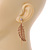 Gold Tone Feather and Chains Drop Earrings - 7cm Tall - view 4