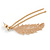 Gold Tone Feather and Chains Drop Earrings - 7cm Tall - view 6