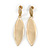 Modern Twisted Leaf Shape Drop Earrings In Gold Tone Satin Finish - 50mm Tall