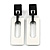 Statement Black/ White Square Acrylic Drop Earrings - 90mm Long - view 2