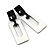 Statement Black/ White Square Acrylic Drop Earrings - 90mm Long