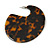 Large Trendy Tortoise Shell Effect Brown And Black Acrylic/ Resin Disk Earrings - 60mm Drop - view 5
