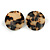Trendy Round Curvy Tortoise Shell Effect Black/ Beige Acrylic/ Plastic/ Resin Stud Earrings - 35mm L - view 4