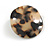Trendy Round Curvy Tortoise Shell Effect Black/ Beige Acrylic/ Plastic/ Resin Stud Earrings - 35mm L - view 6