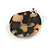Trendy Round Curvy Tortoise Shell Effect Black/ Beige Acrylic/ Plastic/ Resin Stud Earrings - 35mm L - view 7