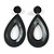 Statement Black/ White Acrylic Teardrop/ Hoop/ Drop Earrings - 80mm Long - view 4