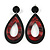 Statement Black/ Red Acrylic Teardrop/ Hoop/ Drop Earrings - 80mm Long