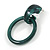 Statement Dark Green/ Black Acrylic Hoop Drop Earrings - 65mm Drop - view 5
