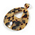 Large Oval Tortoise Shell Effect Beige/ Black Acrylic/ Resin Drop Earrings - 70mm Long - view 5
