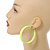 60mm Large Neon Yellow Wide Hoop Earrings - view 3