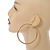 70mm Large Thick Mesh Hoop Earrings In Gold Tone - view 3