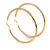 70mm Large Thick Mesh Hoop Earrings In Gold Tone - view 4