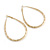 Large Thick Etched Oval Hoop Earrings In Gold Tone - 70mm L - view 8