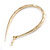 Large Thick Etched Oval Hoop Earrings In Gold Tone - 70mm L - view 5