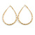 Large Thick Etched Oval Hoop Earrings In Gold Tone - 70mm L - view 7