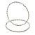 Oversized Twisted Hoop Earrings In Silver Tone Metal - 10cm Diameter